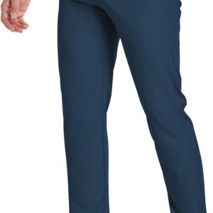 Men's Golf Pants Stretch Lightweight Waist Elastic Work Business Dress Pants with 4 Pockets