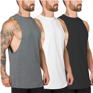 Men's Muscle Cut Off Gym Workout Stringer Tank Tops Bodybuilding Fitness T-Shirts
