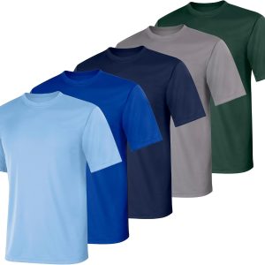 Men's Sport Quick-Dry T-Shirt 4-Pack, Moisture-Wicking, Sun Protection Performance Shirts