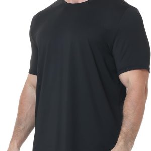 Men's Quick Dry Running T-Shirt Lightweight Mesh Breathable Tee Moisture Wicking Athletic Shirt for Gym Casual Wear