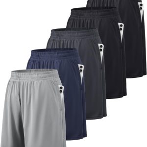 Athletic Shorts for Men with Pockets and Elastic Waistband Quick Dry Activewear