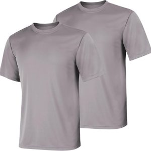 Men's Performance T-Shirt, Moisture-Wicking Short Sleeve Tee, 40+ UPF Protection, 2 Or 5 Pack