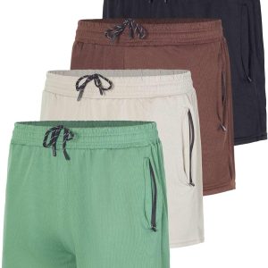 4 Pack: Men's Mesh 3" Athletic Zipper Shorts Workout Gym Running Basketball