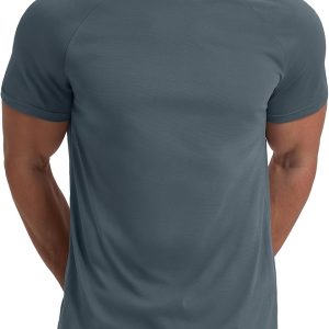 Men's T-Shirt Short Sleeve Quick Dry Shirts Lightweight Workout Athletic Tees for Running, Beach, Hiking