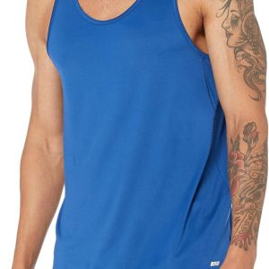 Men's Quick Dry Tech Stretch Active Sleeveless Gym Tank Top Workout Shirt