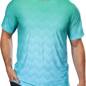 Men's Athletic T-Shirts Moisture Wicking Cooling Performance Quick Dry Short Sleeve Workout Gym Top Running Tees
