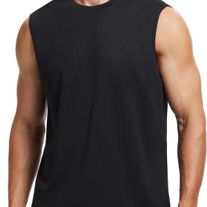 Mens Workout Tank Tops Quick Dry Sleeveless Running Shirts Gym Muscle Bodybuilding Shirts for Men