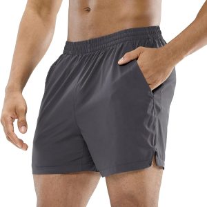 Men's Workout Running Shorts Quick Dry Active 5 Inches Shorts with Pockets, Lightweight, Breathable