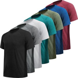 7 Pack Workout Shirts for Men Quick Dry Moisture Wicking Mens Gym Shirts Athletic T-Shirts